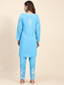 Fizaa Chikankari Short Modal Kurta Set - Blue
